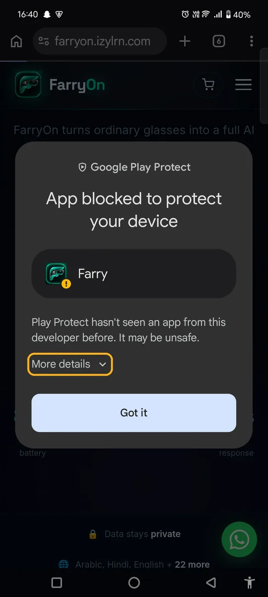 Google Play Protect: App blocked to protect your device
