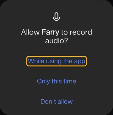 Microphone permission