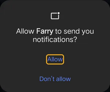Notifications permission