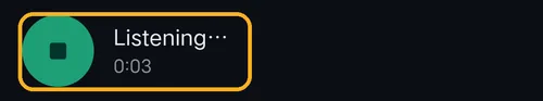 Listening 0:03 with the stop button